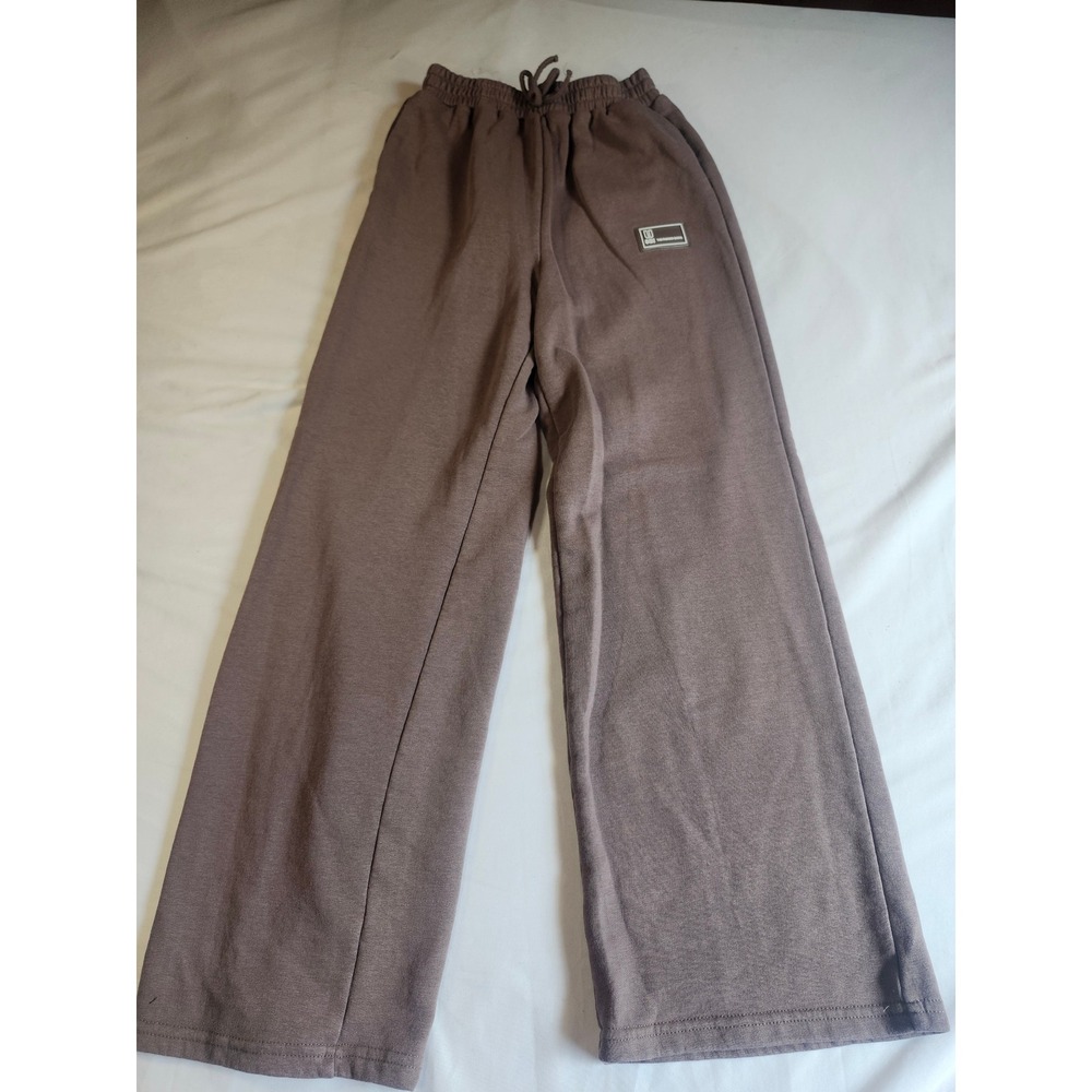 SHEIN Teen Girls Brown Wide Leg Sweatpants Drawstring Pocketsβ Size 10-11Y 146